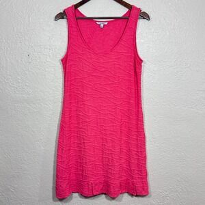 Toad & Co Samba Wave Tank Dress Large Textured Stretch Organic Eco Preppy Resort